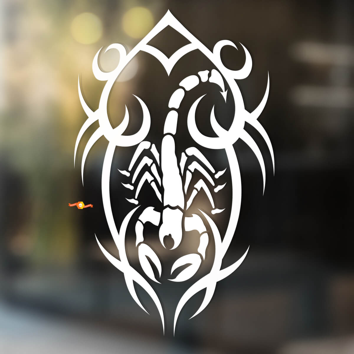 Scorpion Tribal-Stil mit abstrakten Linien Universeller Vinyl-Aufkleber