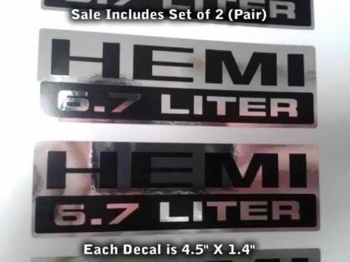 Hemi Decals 6,7 Liter Chrom Schwarz Set X2 PAAR Stroker Diesel, SCHÖN!