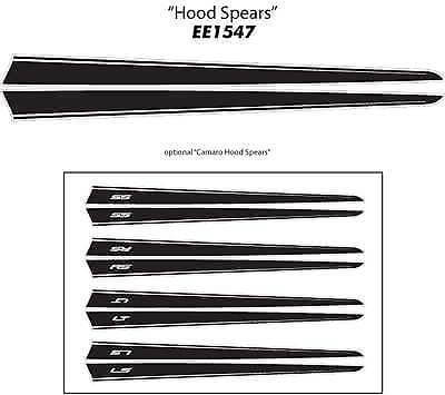 Dual Spears Haubenstreifen Vinyl-Aufkleberset für Chevrolet Camaro 2010-15