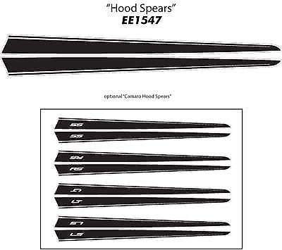HOOD SPEARS Graphic Vinyl Decals Stripes Premium Grade Vinyl 2013–2015 Camaro