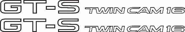 GT-S Twin Cam 16 Umriss Seiten Vinyl Aufkleber Set für Toyota Corolla AE86
