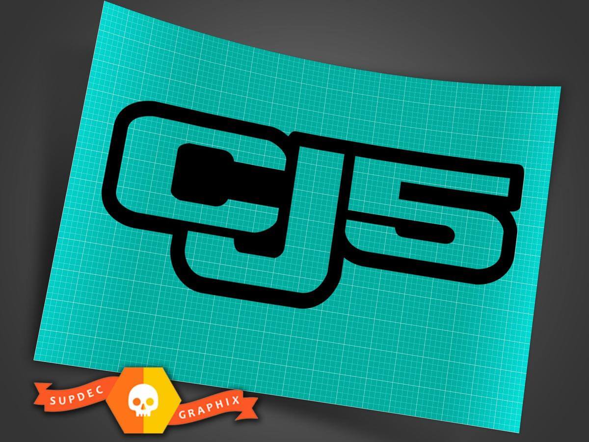 Jeep CJ5 – Schwarz-Vinyl Aufkleber Aufkleber Offroad CJ 5 Trails Rock Crawling 4x4