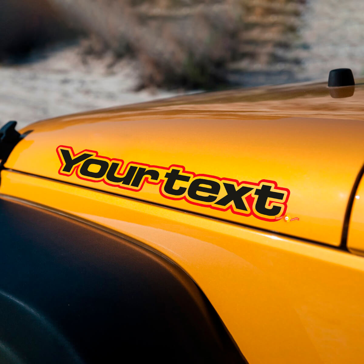 Benutzerdefinierter Text Motorhaube Kotflügel Vinyl-Aufkleber für Jeep Wrangler Renegade