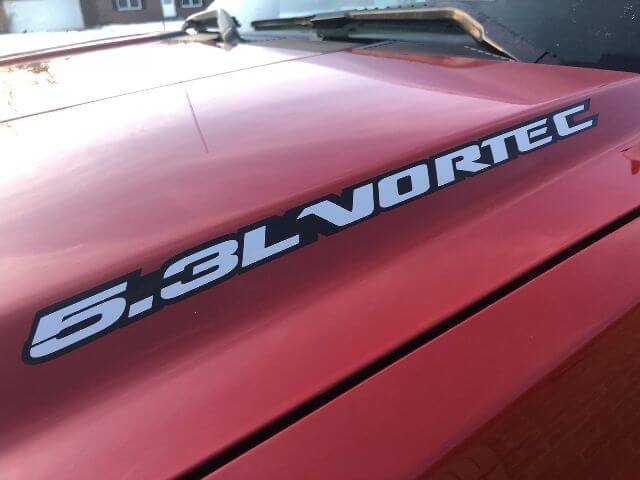 5,3 l VORTEC OUTLINE Vinyl-Aufkleber, passend für alle CHEVY, GMC Fenster, Motorhaube, Karosserie, Heckklappe
