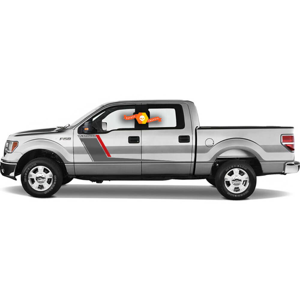 Platin Seitenstreifen Grafikaufkleber Decals Duo Farb-Vinyl für Ford F-150