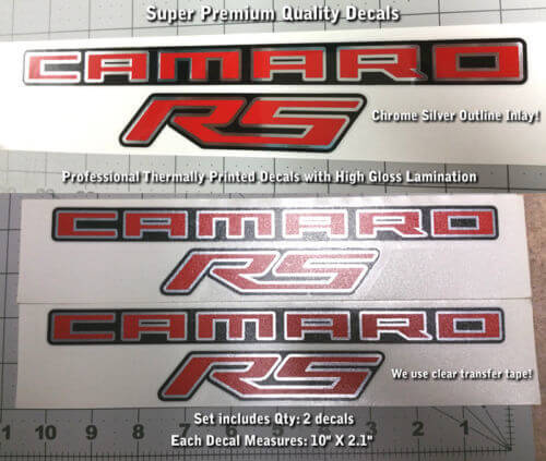 Camaro RS SS Fender Trunk Aufkleber Aufkleber Kit Chrom Inlay Premium Qualität 0027 2024

