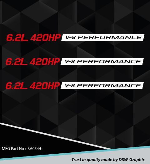 Neues 6,2 l Performance-Motorhauben-Aufkleber-Emblem Chevy Camaro Ss Rs Ls3 Sa0544
