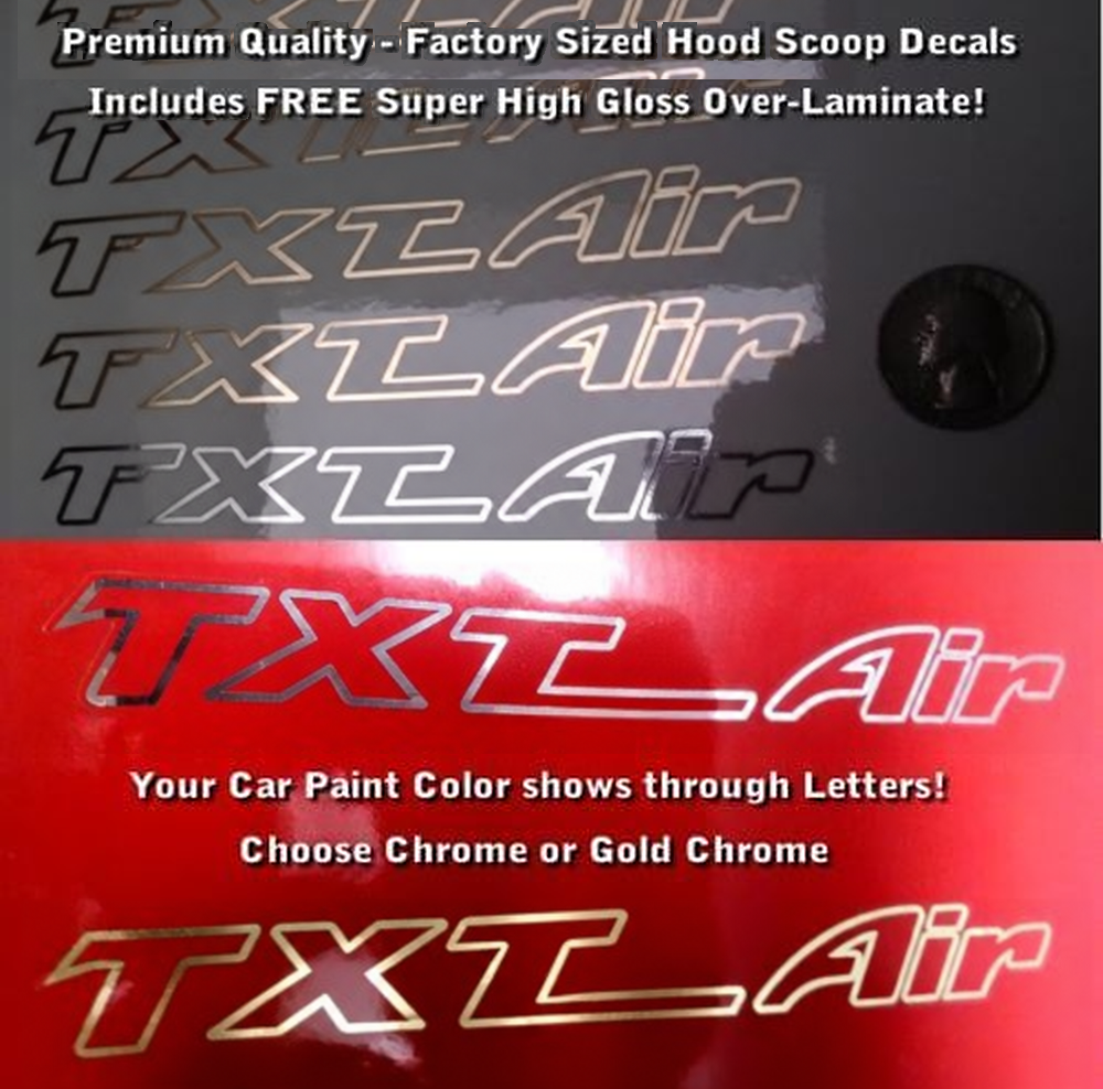 TXT Lufttunnel-Luftführung Aufkleberpaar für Pontiac Trans Am (Ram Air)