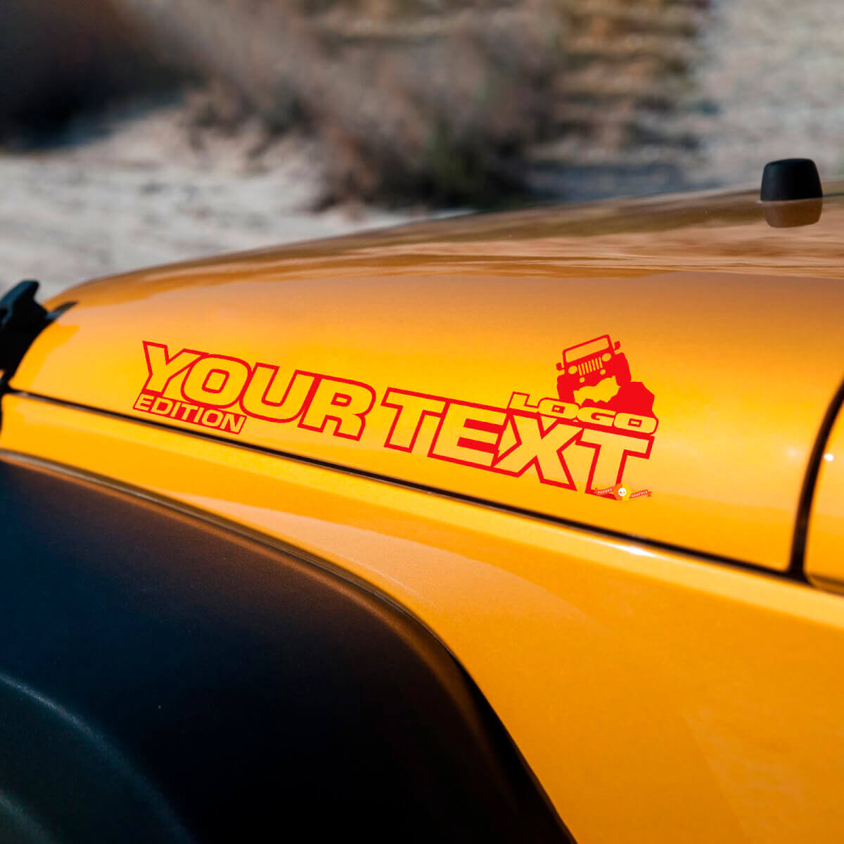 Paar Jeep Wrangler Off Road Edition Vinyl Hood Sticker Decals Rubicon
