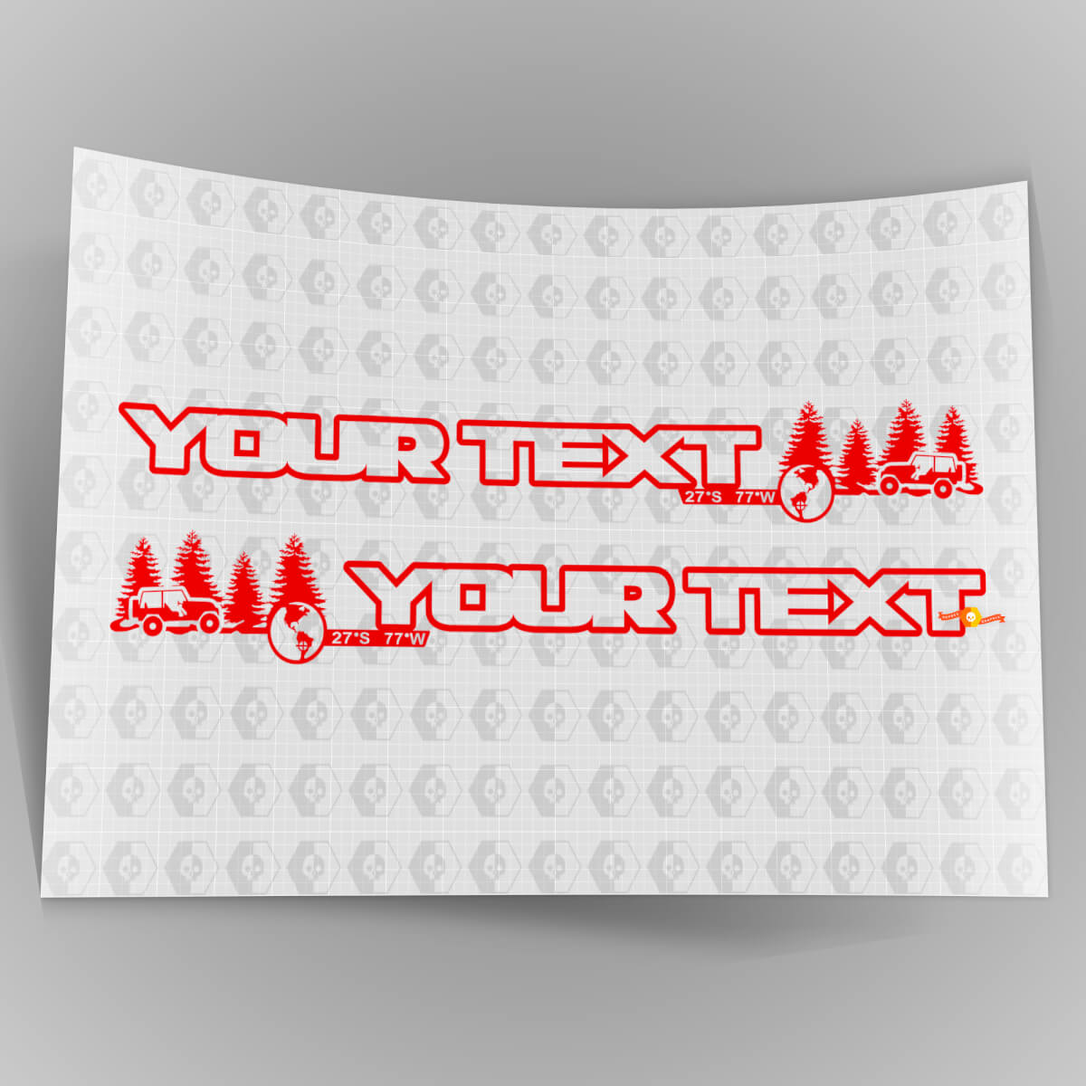 Paar Off Road Motorhauben Vinylaufkleber Aufkleber 3 für Jeep Wrangler Unlimited