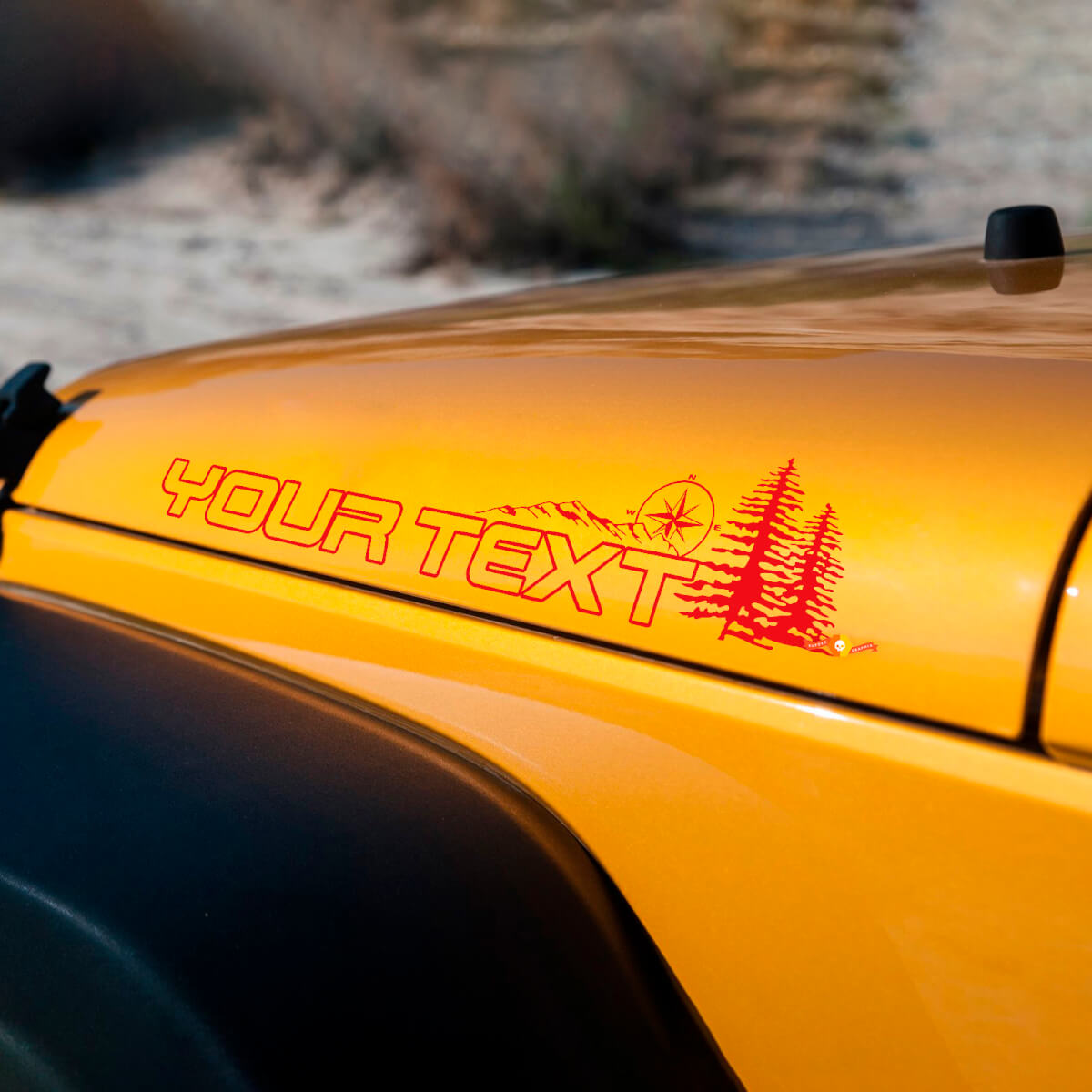 Paar Jeep Wrangler Renegade Off Road Vinyl-Motorhaubenaufkleber
