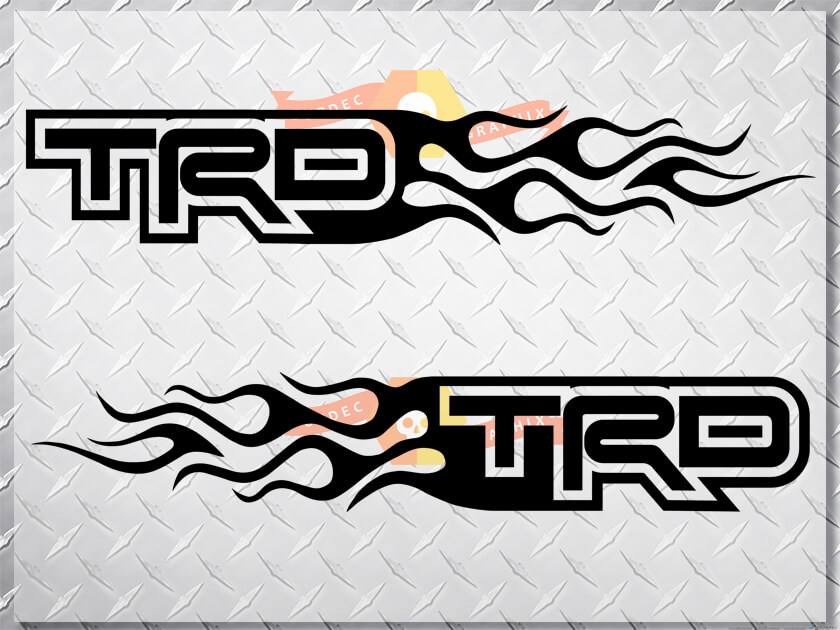 Toyota TRD Flammen-Stil Logo rechts & links Autoaufkleber 2