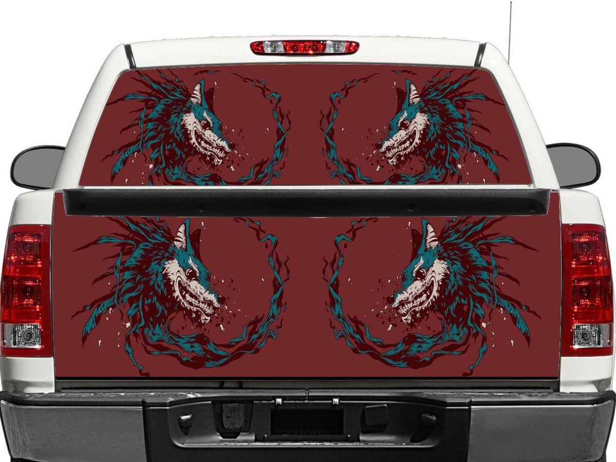 Wolf Heckscheibe oder Heckklappe Aufkleber Aufkleber Pick-up SUV SUV Auto
