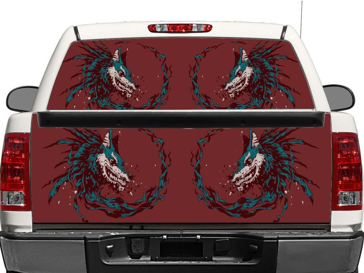 Wolf Heckscheibe oder Heckklappe Aufkleber Aufkleber Pick-up SUV SUV Auto
