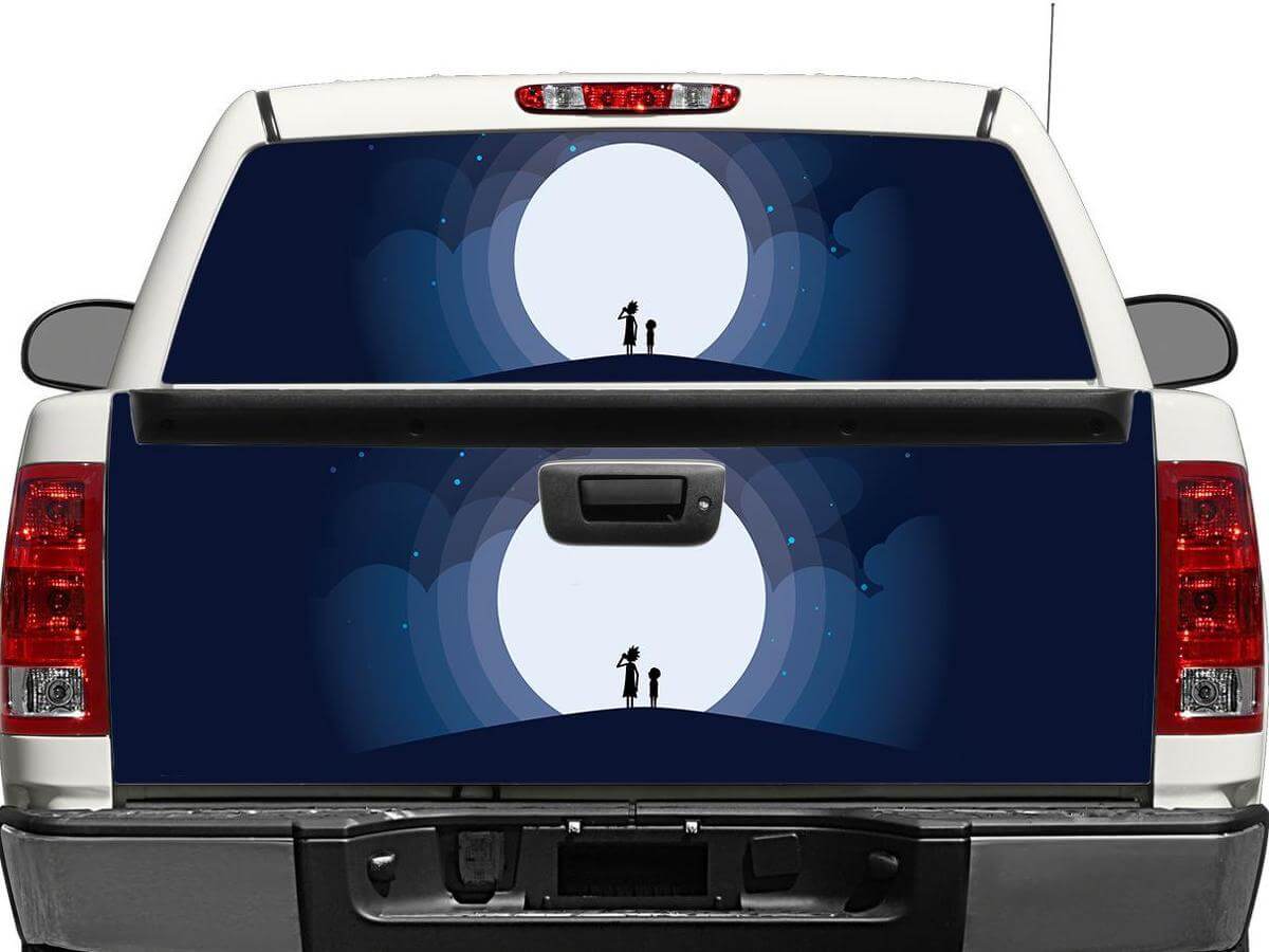 Rick and Morty Cartoon Heckscheiben- oder Heckklappen-Vinylaufkleber für Pick-up Trucks SUVs