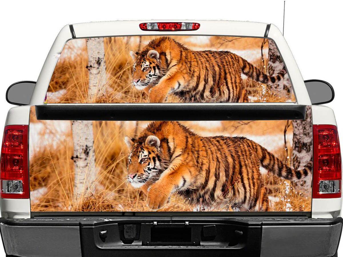 Tiger Wildlife Aufkleber für Heckscheibe oder Hecktür für Pick-up-Trucks und SUVs