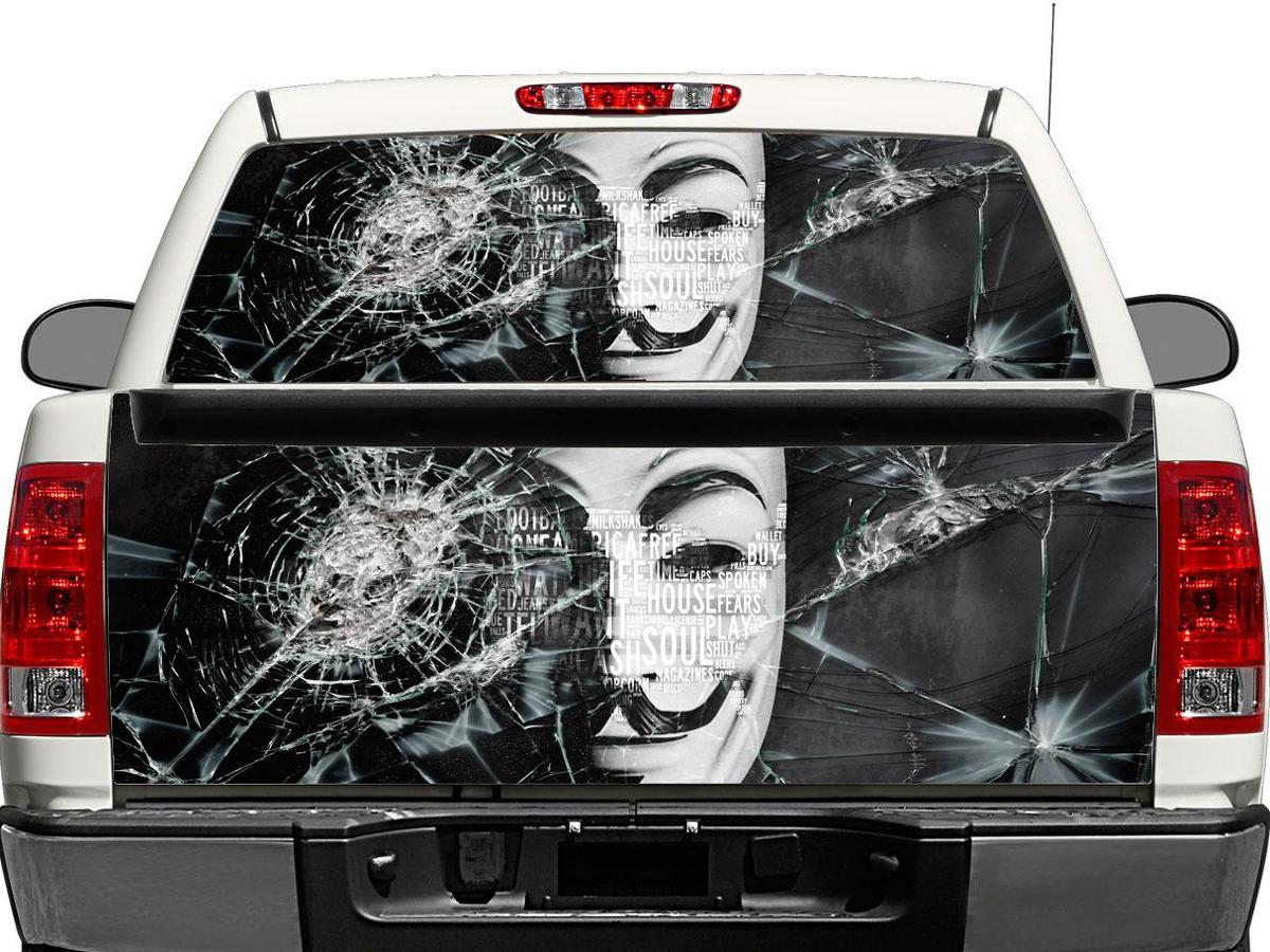 Anonymer Heckfenster- oder Heckklappen-Vinylaufkleber für Pick-up Trucks und SUVs