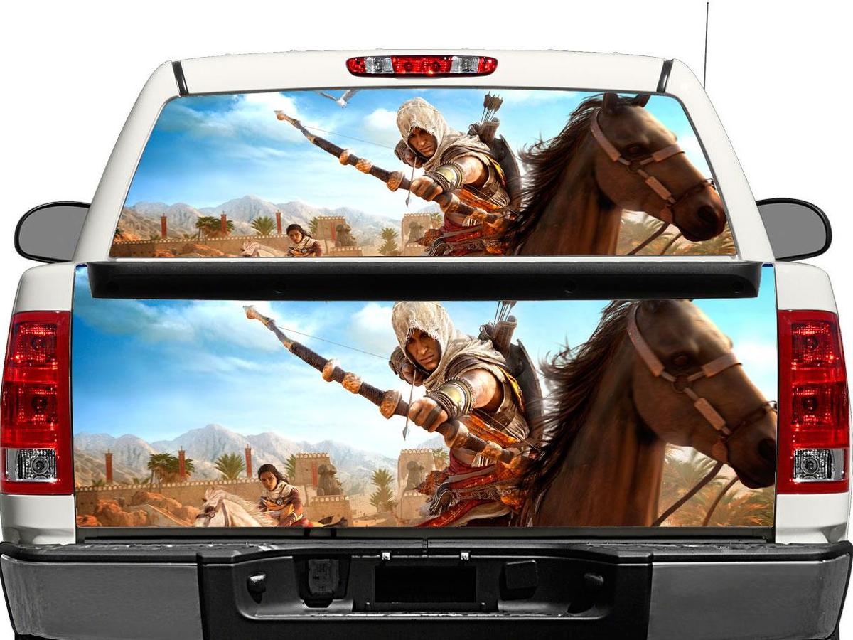 Assassins Creed Origins Heckscheiben- oder Heckklappen-Vinylaufkleber für Pick-up Trucks SUVs