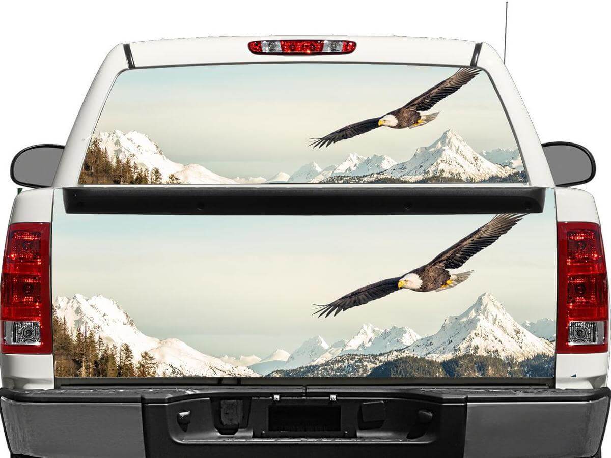 Bald Eagle Mountain Heckscheiben- oder Heckklappen-Vinylaufkleber für Truck SUV Auto