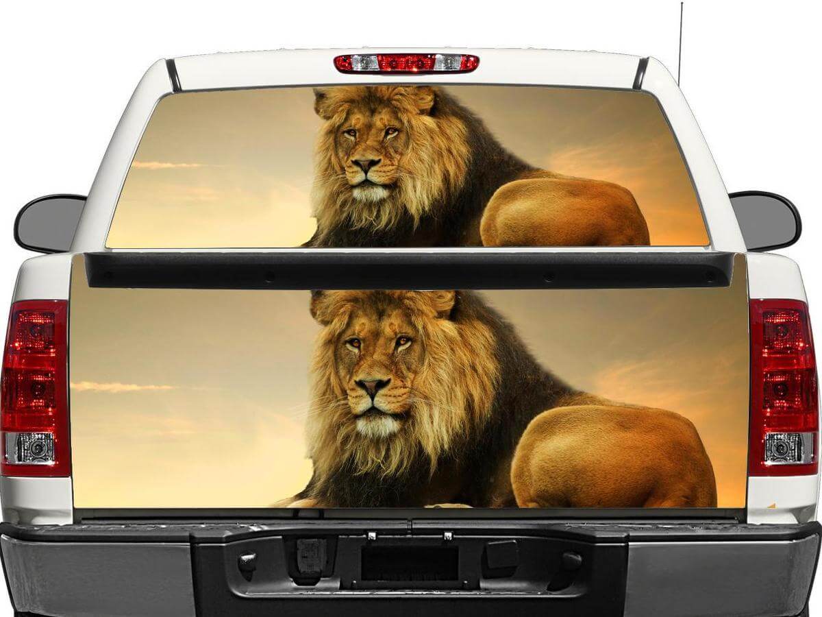 Calm Lion Heckscheiben- oder Heckklappen-Vinylaufkleber für Pick-up-Trucks und SUVs
