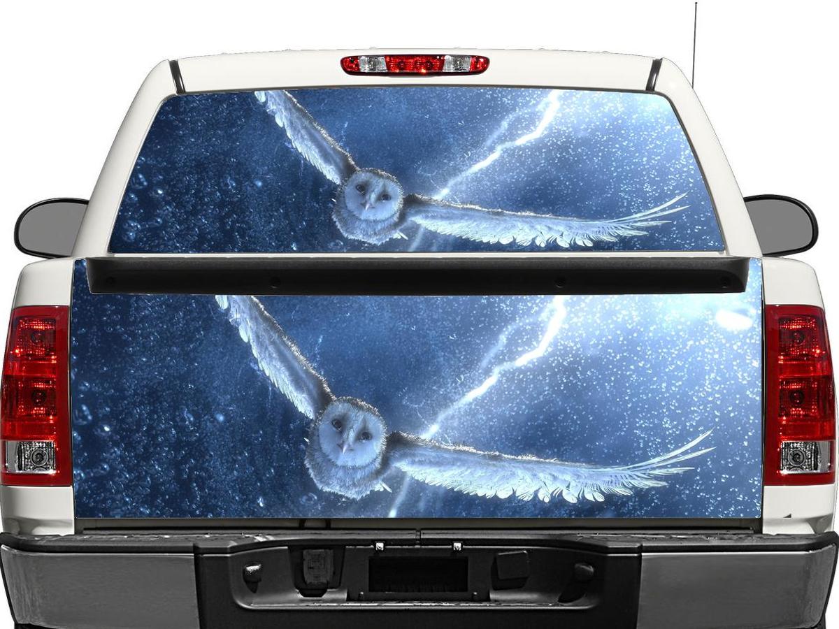 Schnee-Eule Heckscheiben- oder Heckklappen-Vinylaufkleber für Pick-up Trucks und SUVs