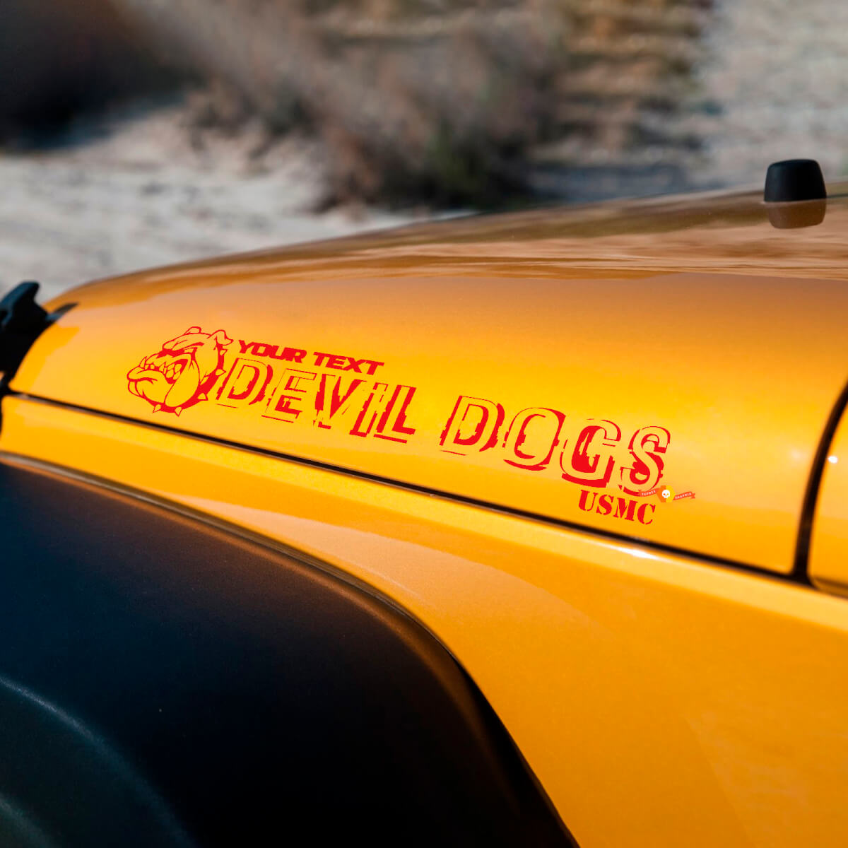 DEVIL DOG ​​Bulldog Edition Devil Dogs USMC Haubenaufkleber Aufkleber für Jeep Wrangler Motorhauben
