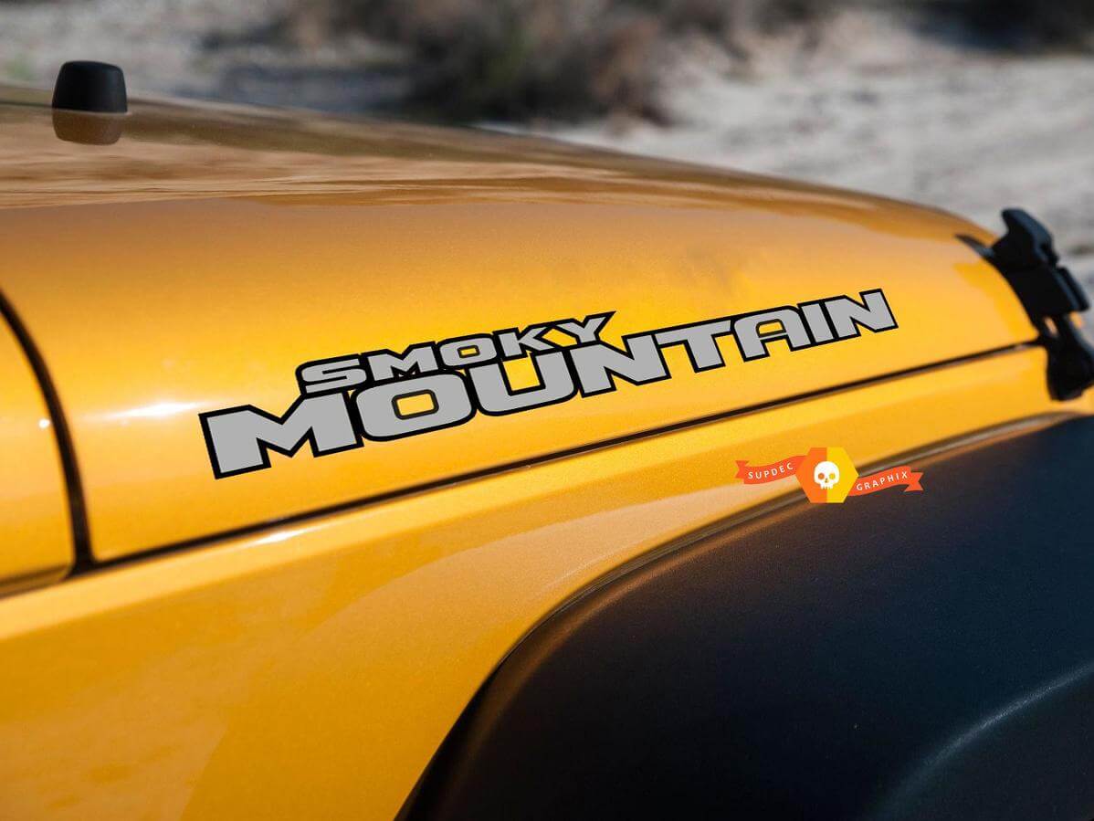 Smoky Mountain Hauben-Seiten-Vinyl-Aufkleberset für Jeep Wrangler JK TJ YJ
