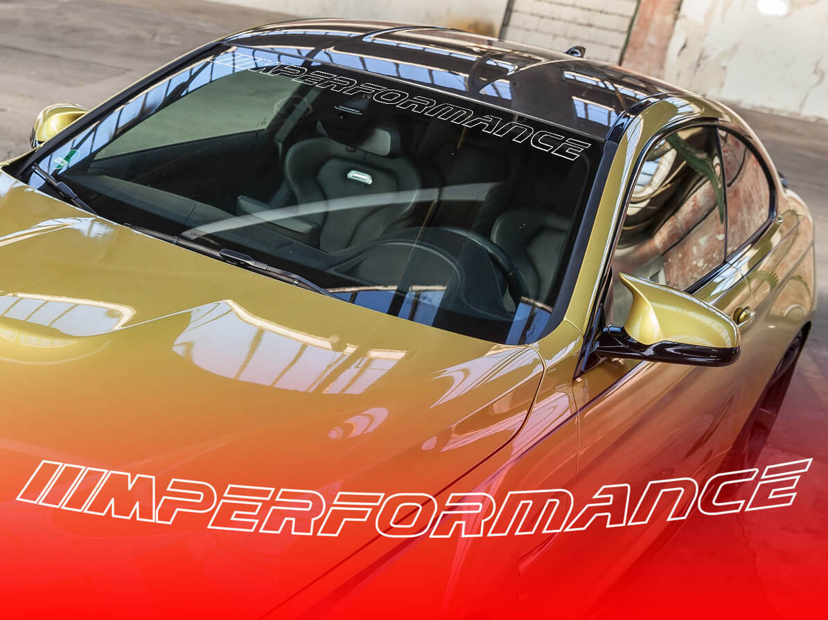 M Performance Style Umriss-Frontscheibenaufkleber aus Vinyl für BMW
