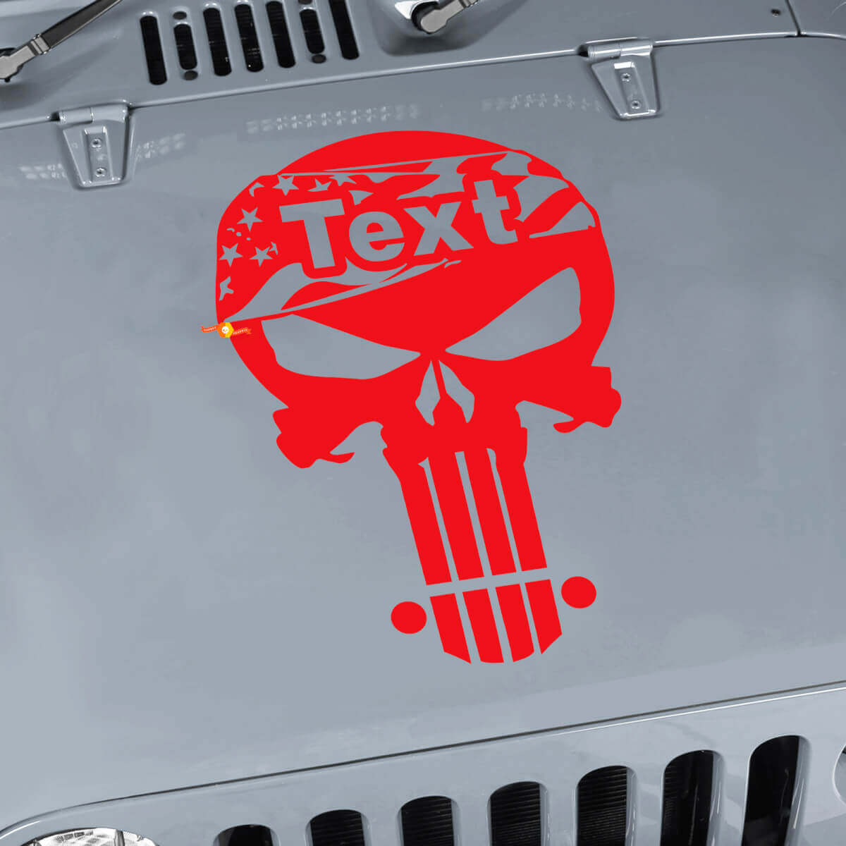 Punisher-Schädel USA-Flagge Custom Hauben Vinylaufkleber für Jeep Wrangler