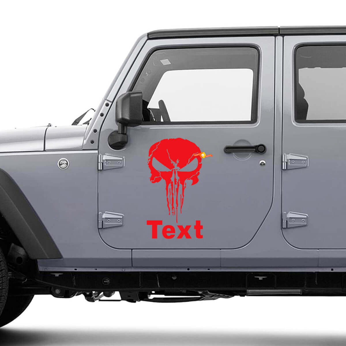 Punisher-Schädel-Türseiten-Vinylaufkleber-Set für Jeep Wrangler JK CJ TJ YJ