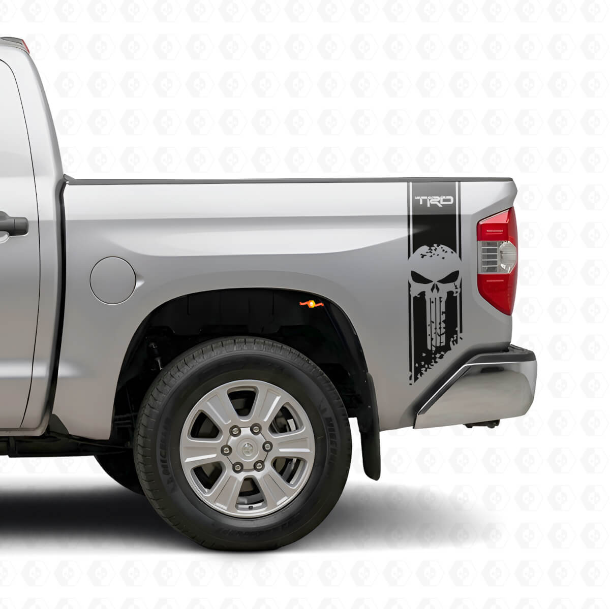 TRD Punisher Schädel Heckseiten Vinyl-Aufkleber Set für Toyota Tacoma Tundra