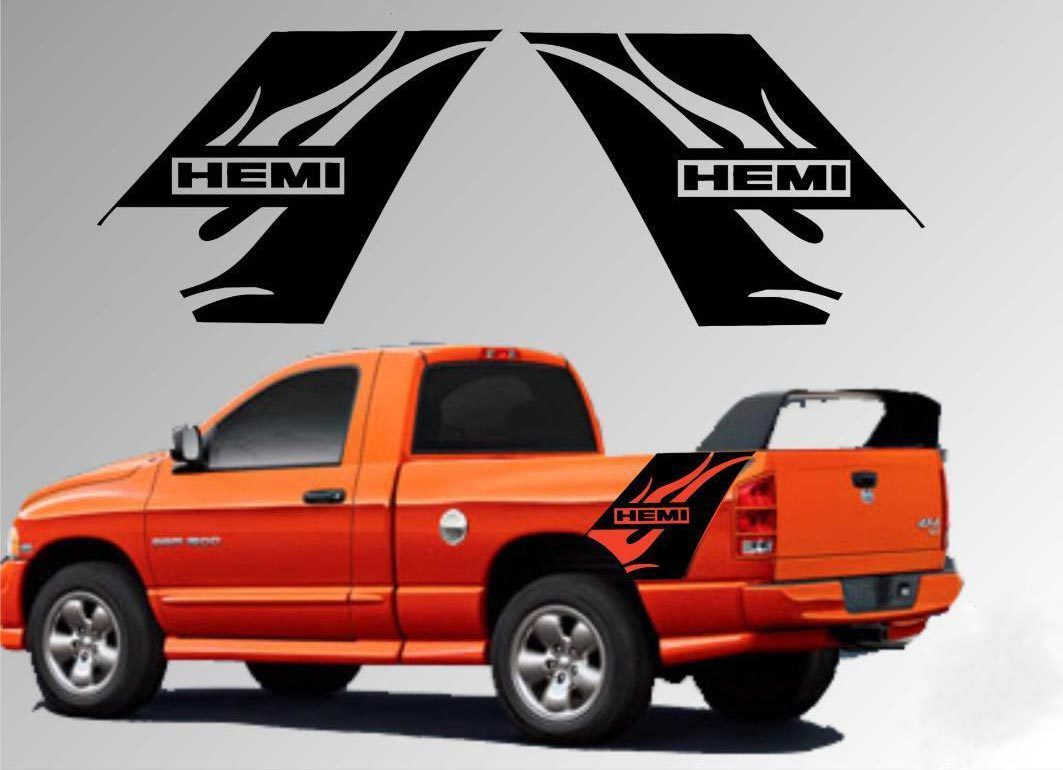 Dodge Ram Vinyl Aufkleber Grafik Truck Bed Streifen Hemi Flames Daytona 1500 2500