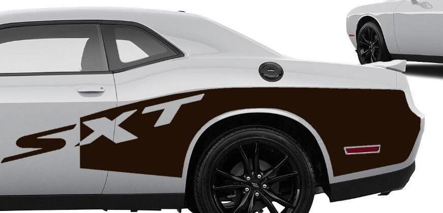 SXT Seitlicher hinterer Streifen Vinyl-Aufkleber Kit für Dodge Challenger