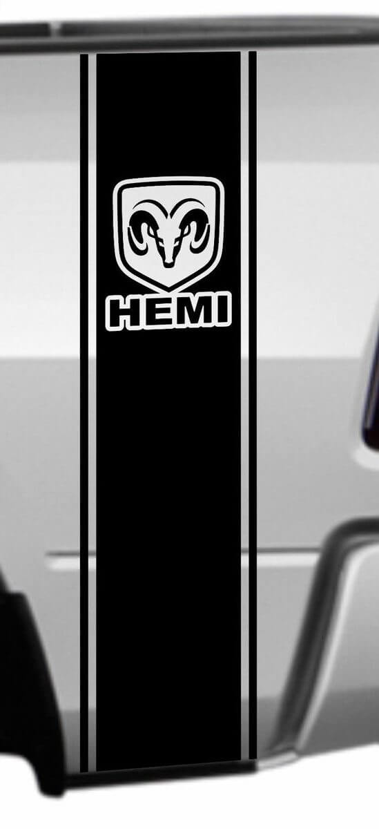 HEMI Logo Rückenstreifen Vinyl-Aufkleber für Dodge Ram 1500 2500 3500