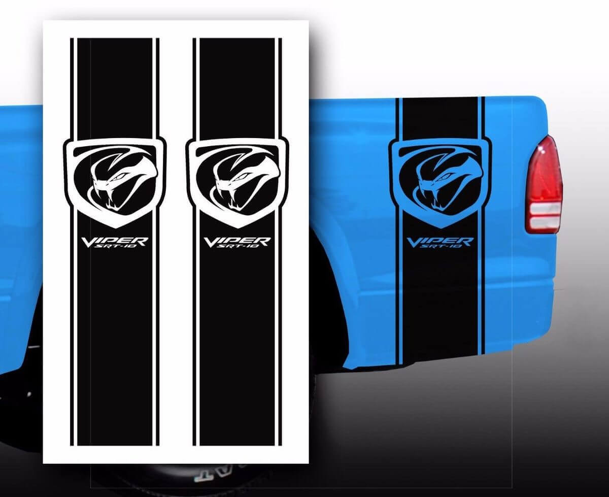 Viper-Stil Bettseiten-Streifen Vinyl-Aufklebersatz für Dodge Viper SRT-10