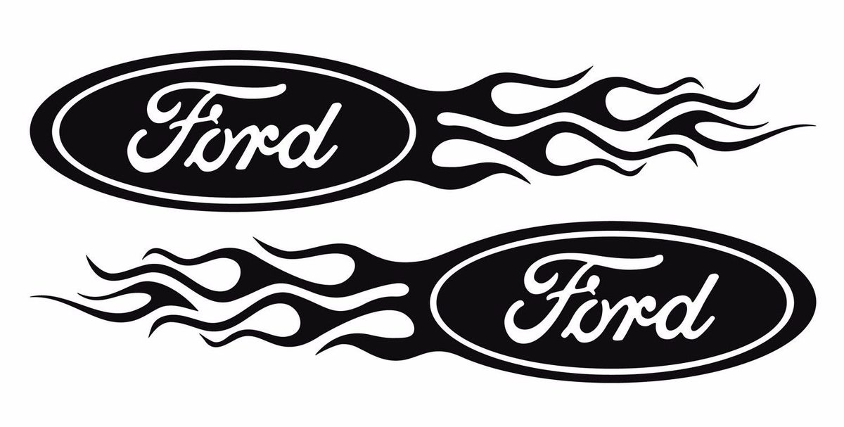 Ford Flame Style Logo rechts und links Autoaufkleber