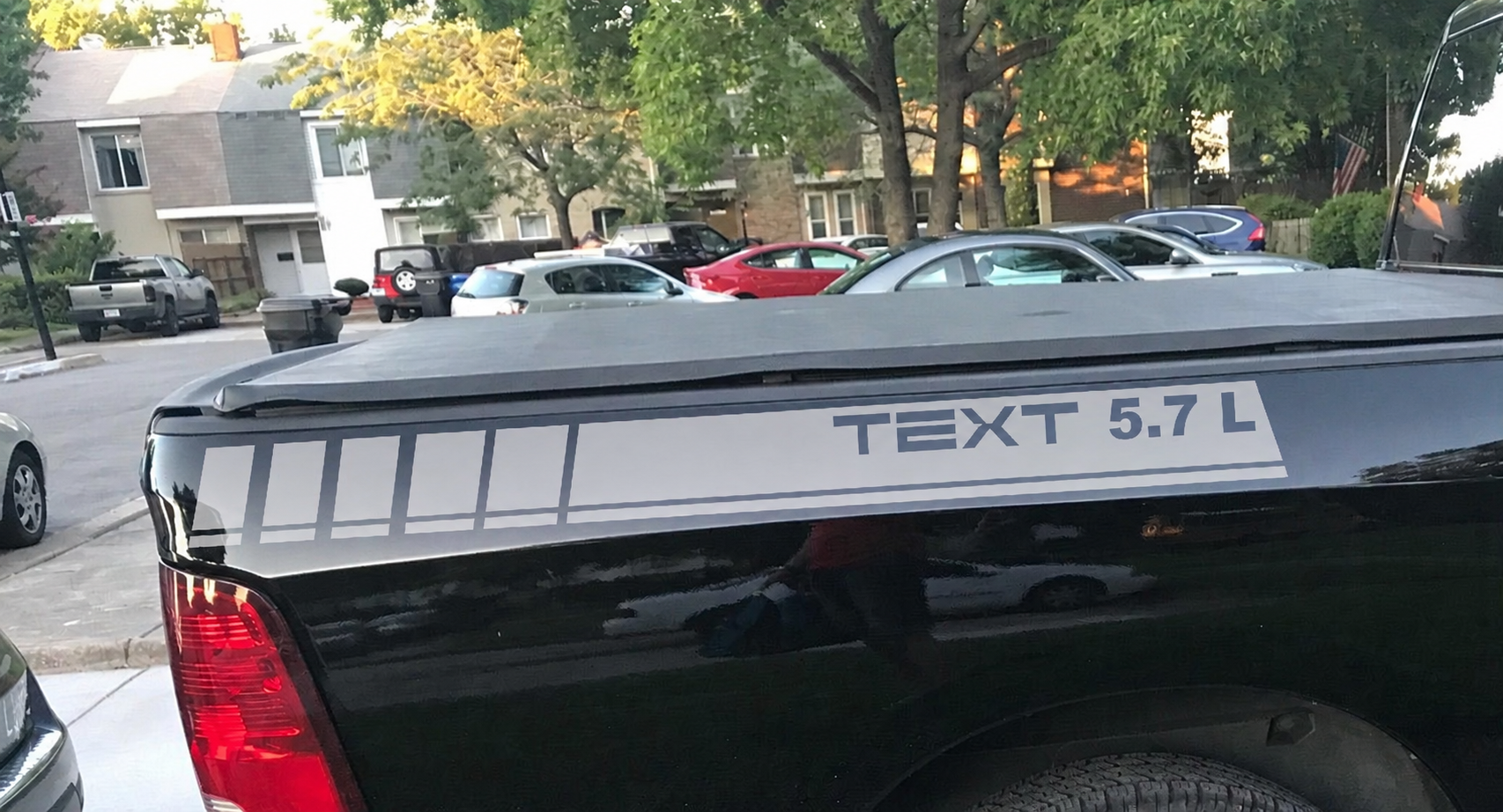 Benutzerdefinierte Schriftzug Heckscheiben-Grafiken Vinyl-Streifen 2023 passt für Dodge Ram 1500 5,7 L