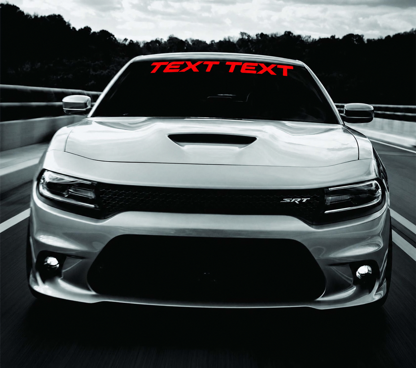 Scat Pack Style TEXT TEXT Banner — Vinylaufkleber (Windschutzscheibe) für Dodge Charger 2011-2018