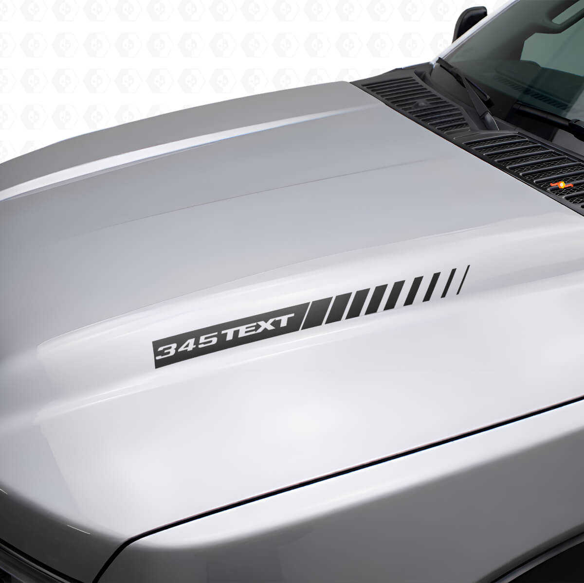 345 Hemi Style Custom Motorhaubenstreifen Vinyl-Aufkleber für Dodge Ram & Charger