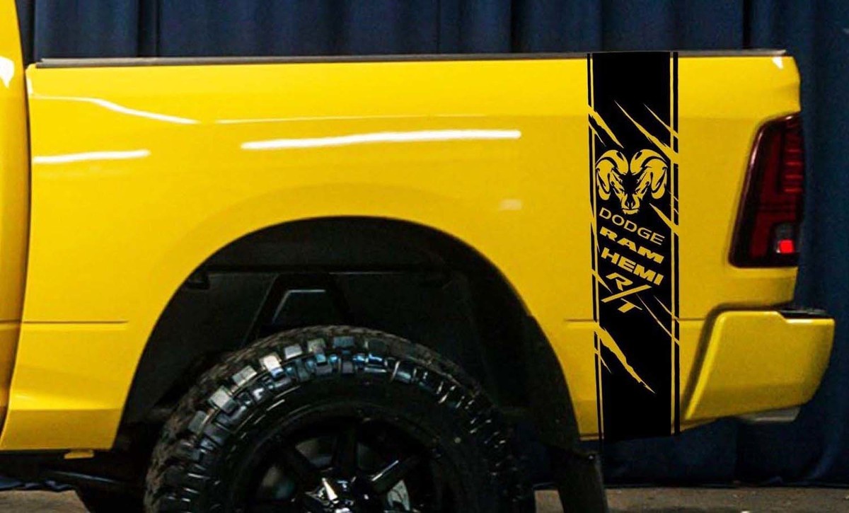 Dodge Ram 1500 RT HEMI Truck Bed Box Graphic Stripe Decal Sticker Kit Custom