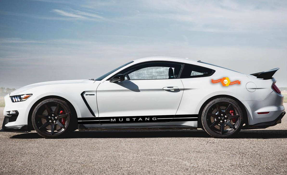 Aufkleber Vinyl Aufkleber Side Rocker Stripes für Ford Mustang GT 500 Türverkleidung Motorhaube