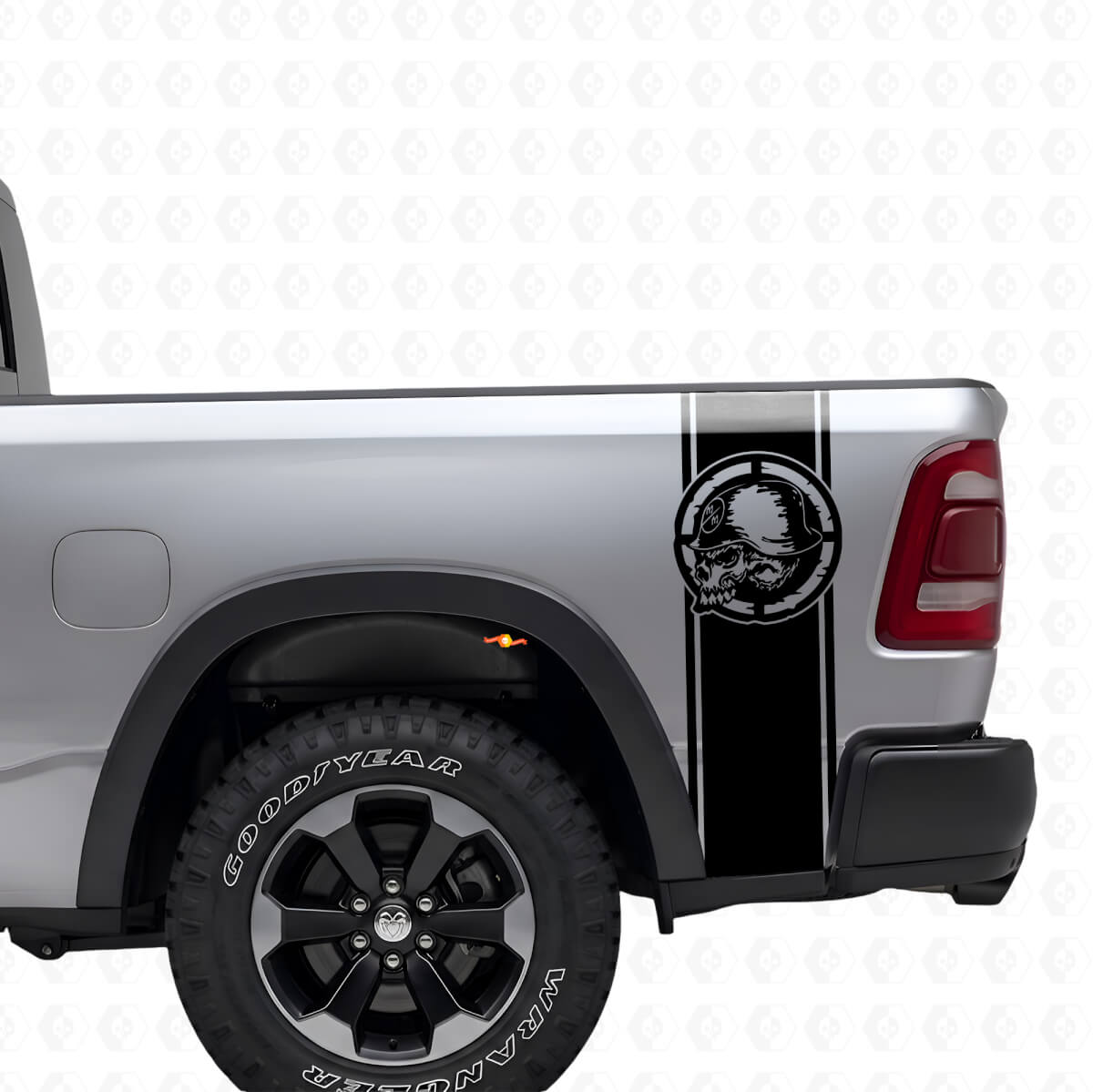 Metal Mulisha Schädel Heckseiten Streifen Vinyl Aufkleber Set für Pickup Trucks