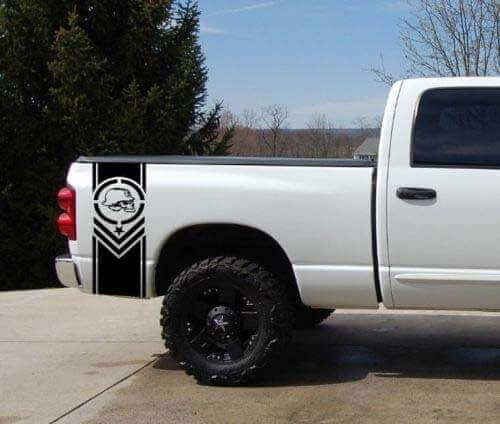 Metal Mulisha Stern Bettstreifen Aufkleber Decal Für Chevy Dodge Nissan Toyota Musclecar GMC Truck