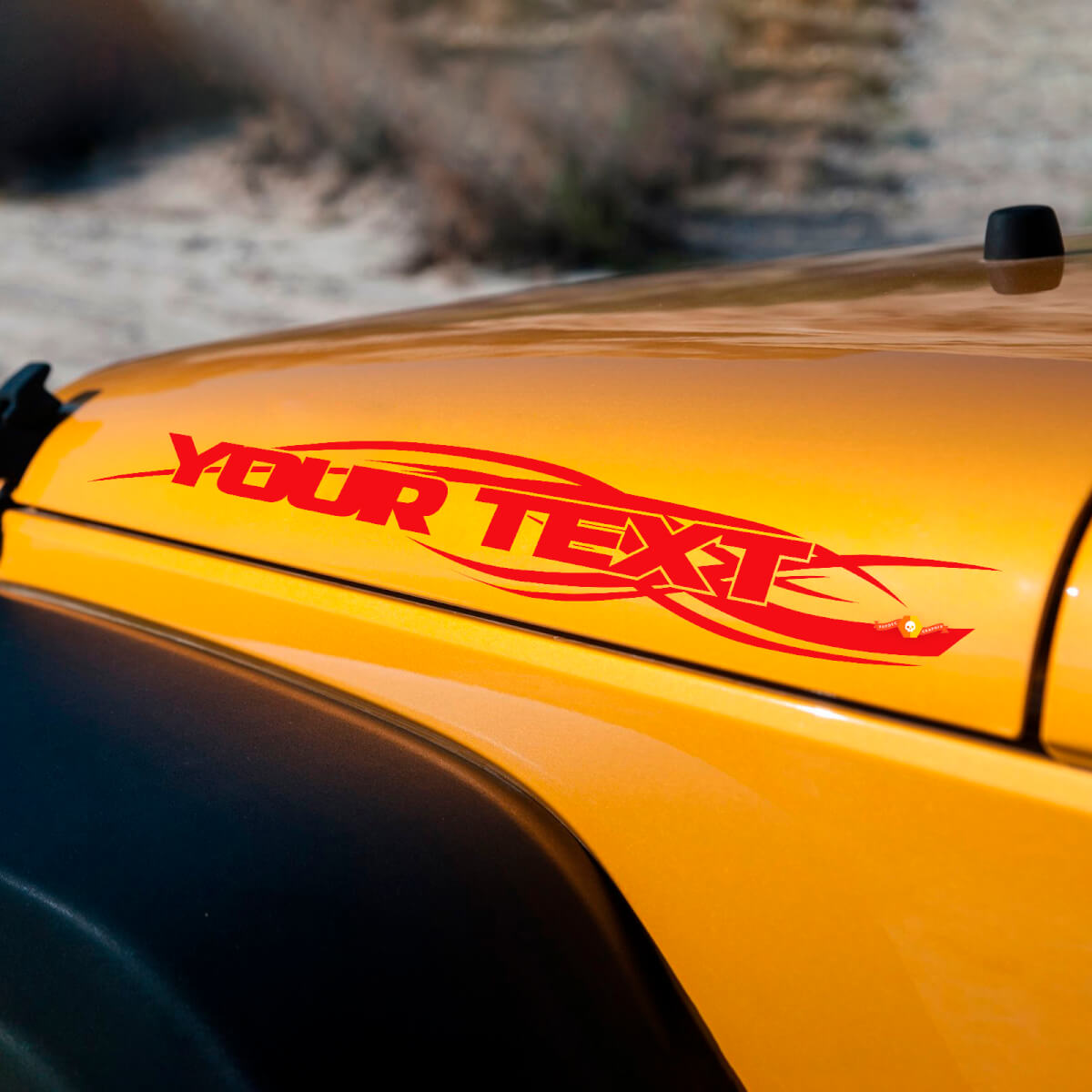 Individuelle Schrift mit Tribal-Muster Motorhauben-Vinyl-Aufkleber für Jeep Wrangler 1997-2018