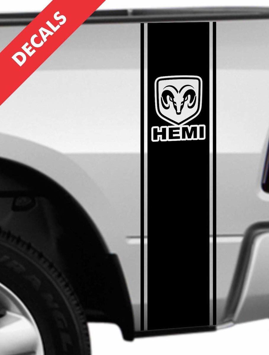 Dodge Ram 1500 2500 3500 LKW-Aufkleber hinten mit Streifen RAM HEMI LOGO Kit jetzt