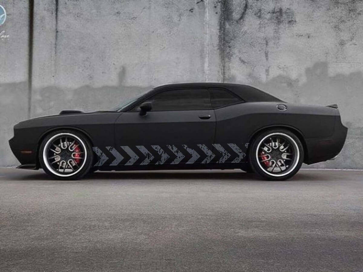 Abgenutzter Pfeile-Stil Seitenstreifen Vinylaufkleber für Dodge Challenger