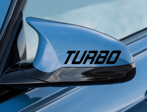 Turbo Aufkleber 2er Pack – Vinyl Aufkleber Auto Logo Motorhaube Rock – passend für Audi A4 A3 – SS23