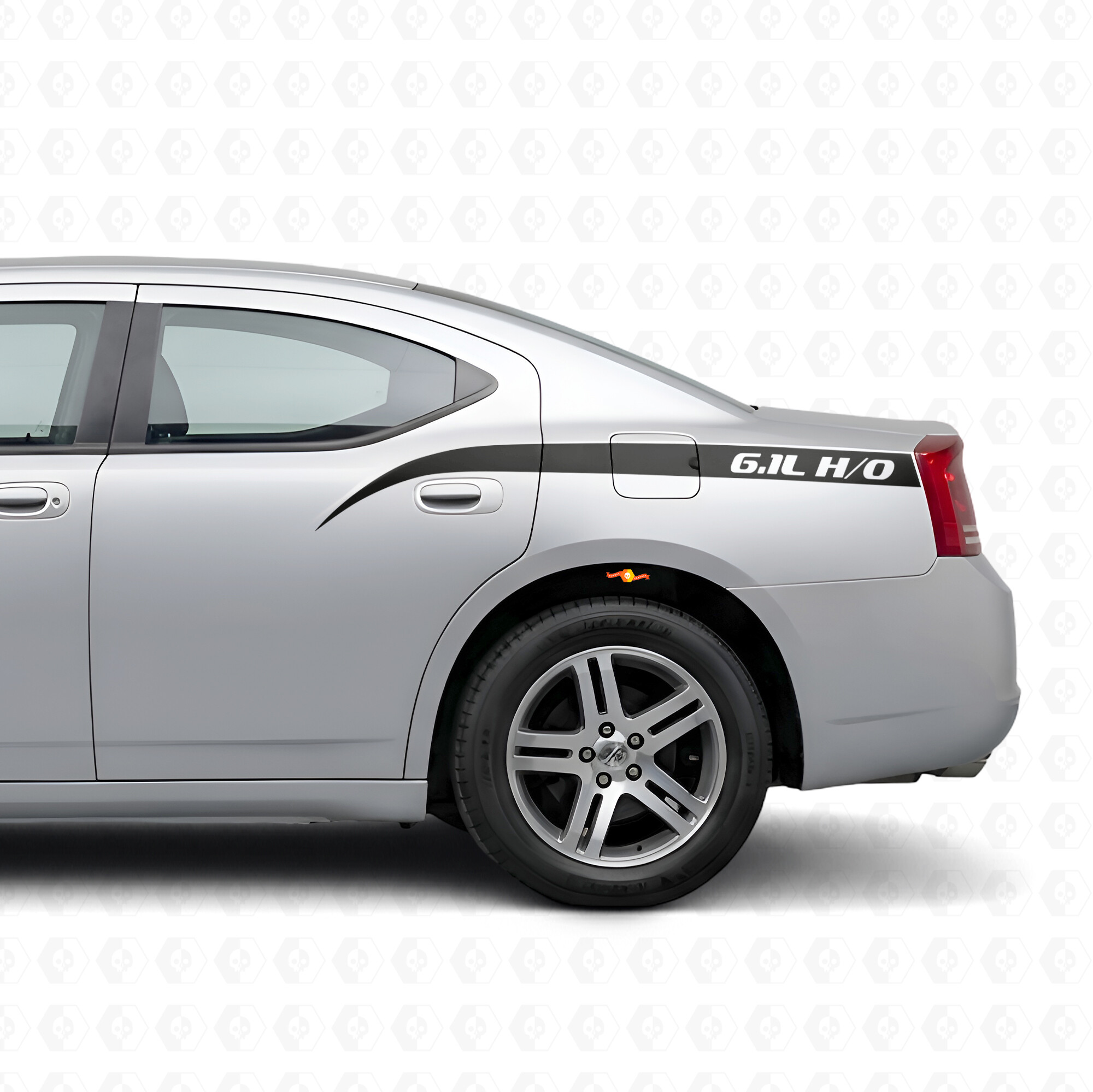 6,1L H/O gebogene Streifen Bettrand Vinyl-Aufkleber für Dodge Charger 2006-2010
