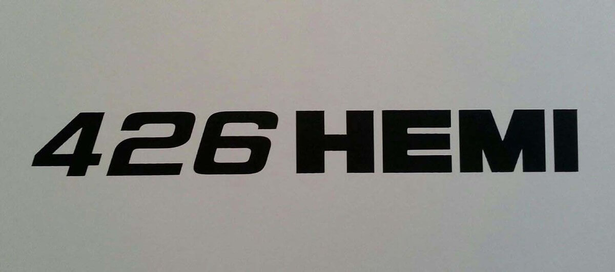 426 HEMI R/T Vinyl-Aufkleber für Dodge Challenger Charger Plymouth Cuda Demon