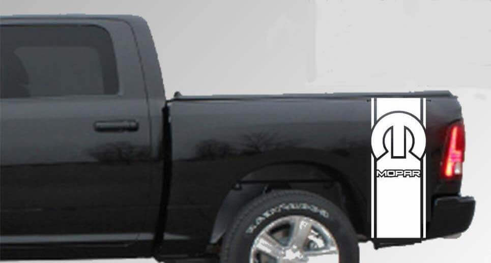 Mopar Logo Heck-Seitenstreifen Vinyl-Aufkleber für Dodge Ram 1500 2500 3500